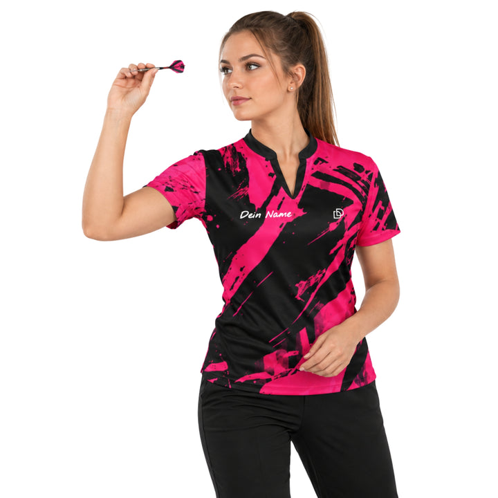Dart Trikot „Pink Splash“ – personalisierbar mit Name &amp; Nickname